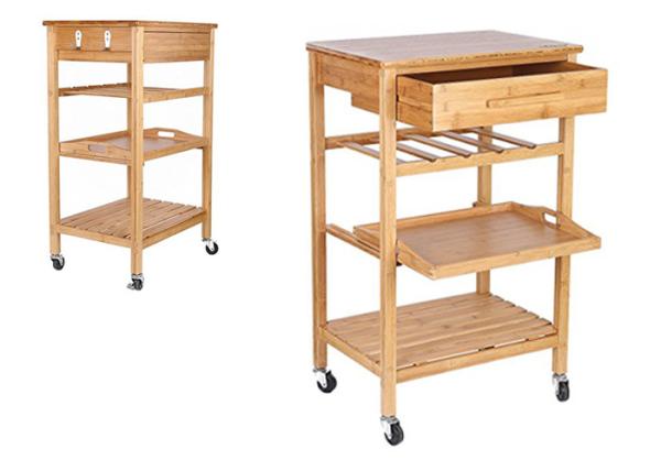 Buy cheap Hot Sale High Quality Decor 4-Tier Bamboo Home Furniture Kitchen Trolley from wholesalers