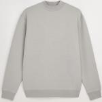 Mens Long Sleeve Mock Neck 100% Cotton Sweater Gray Color Plain Simple Classy