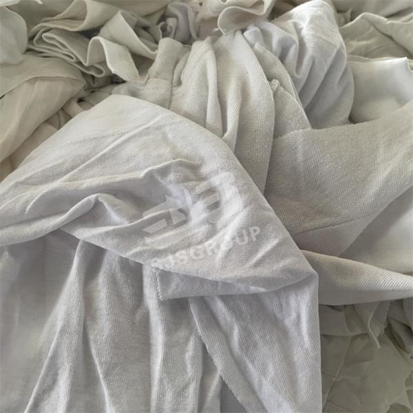 Buy cheap Grade A ocean industrial cleaning 100 cotton textile waste cut pieces pure white color T shirt rags wipers from wholesalers