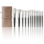 13pcs Private Label Makeup Brushes Set With Chromeplate Brass Into Cosmetic Bag