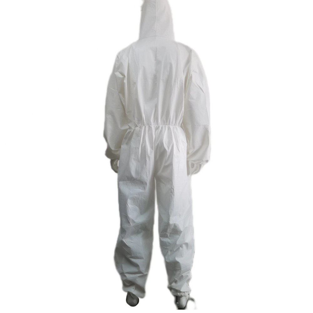 CE Certified Waterproof White Disposable Coveralls in 55-70gsm for Type 5 6 Protection