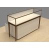 Buy cheap Easy Install Custom Glass Display Cases Beige Wooden Stainless Steel Frame from wholesalers