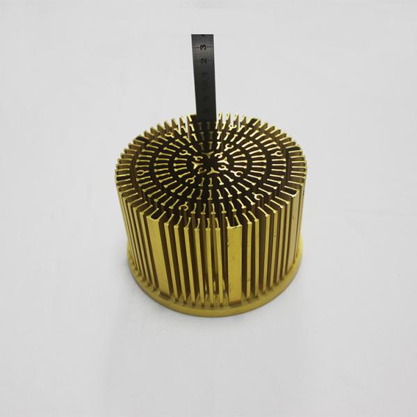 Buy cheap Anodizing Golden Cold Forging Heat Sink Round For LED Grow Light from wholesalers
