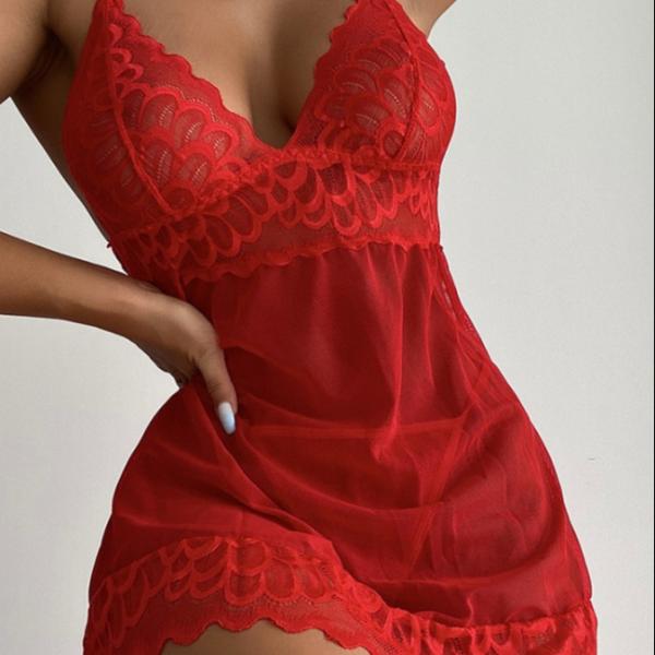 Buy cheap Deep V Transparent Leopard Sling Nightdress Erotic Women Underwear Sexy Lace Bodysuit from wholesalers