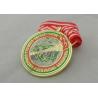 Buy cheap Egg Hunt Triathlon Ribbon Medals , 3.0mm Copper Plating With Full Color Ribbon from wholesalers