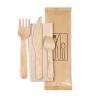 Buy cheap 160 mm 100% disposable wooden knife fork spoon brown napkin pepper wrapped individually can be customized logo from wholesalers