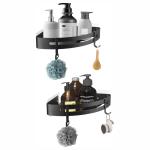 Black Wall Mounted Rustproof Corner Bathroom Shelf Corner Shower Caddy Basket