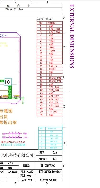 4.0 Inch MIPI LCD TFT Smart Panel Screen Module For Car Home Power Meters Equipped With ST7701S Driving IC And CTP IC L58