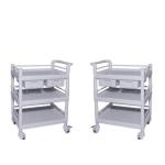 ABS Injection Molding Nursing Two Layers 923mm Hospital Instrument Trolley