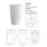 Buy cheap Indoor Solid Surface Sink And Pedestal , Bathroom Pedestal Basin Size 520*550*860mm from wholesalers