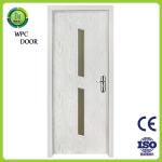 Entrance WPC Glass Door Waterproof Solid Wood 45mm Thickness Kitchen Use