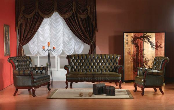 Buy cheap Classical antique Europe style chesterfield leather sofa set from wholesalers