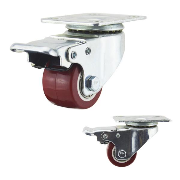 Buy cheap 40mm 110lbs Plate Swivel Double Brake Light Duty Casters from wholesalers