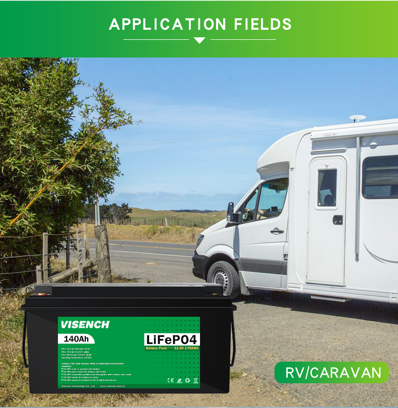 Visench Energy Storage 12V 140Ah RV Lithium Iron Phosphate Battery 12V Lifepo4 Battery