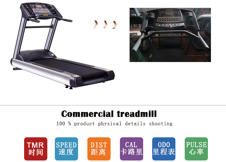 Indoor Exercise Equipment Treadmill Commercial Gym Use With 1 - 20km/H Speed