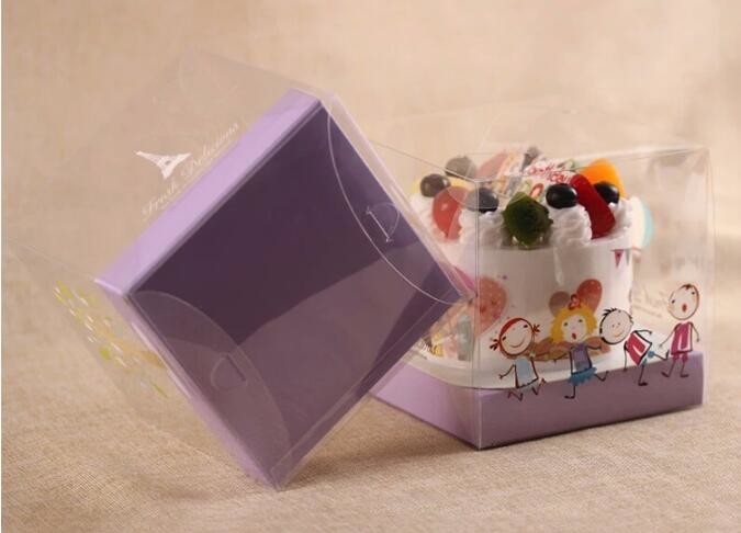 economy Cupcake Box White Window Cake Box customized Wedding Cake Box,6inch in stock PET Plastic Clear birthday Cake Box