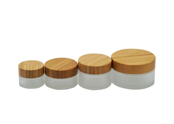 Buy cheap Natural Bamboo Cream 30g Luxury Glass Cosmetic Jars from wholesalers