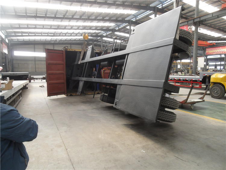 37tons 40ft Container Self Side Loader Side Lifting Container Semi Trailer with Hydraulic Crane