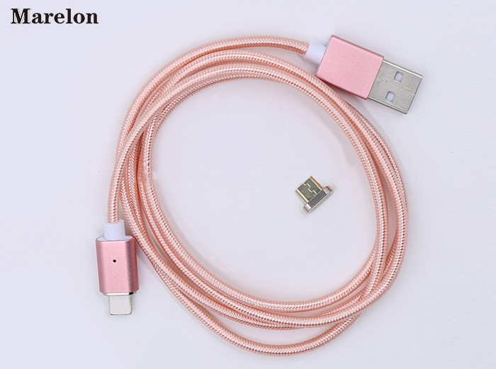 Fast Charging Magnetic USB Data Cable Micro 8 pin USB Cable for Iphone / Xiaomi