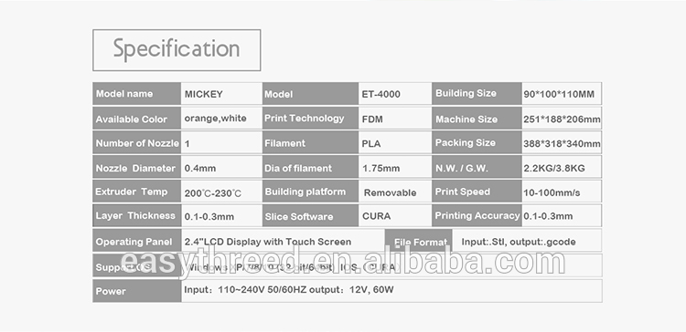 Easythreed Cheap mini 3d printer for school education Mickey