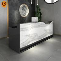 Buy cheap SGS Artificial Repairable Stone Reception Desk Boutique GMC Salon Counter product