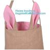 Buy cheap burlap easter tote, bunny ear kid Jute Shopping Bag With Leather Handles,cambric bag,Custom logo jute tote shopping bag from wholesalers