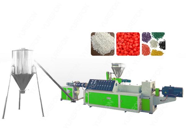 PVC Flakes Plastic Recycling Granulator Machine Hot Cutting Conical With Twin