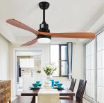 Vintage Wood Ceiling Fan Remote Control Fans With Lights lamp Industrial Decor