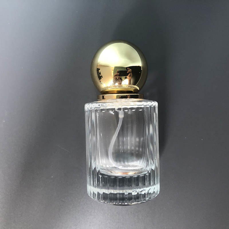 30ML high-end perfume bottle ball cap portable vertical bar glass perfume sub bottle cosmetics spray bottle empty bottle