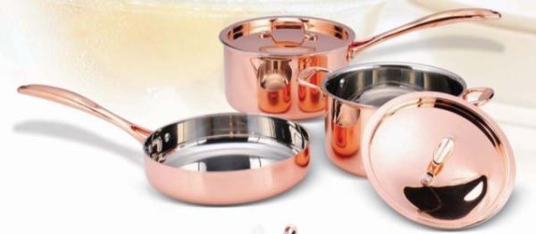 Buy cheap Copper cookware set milk pot,sauce pot,5Pcs Tri-ply material SHXYY-01-1 from wholesalers