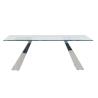 Buy cheap 19kg Rectangle Tempered Glass Dining Table 180x90x75cm Mirrored Pillars from wholesalers
