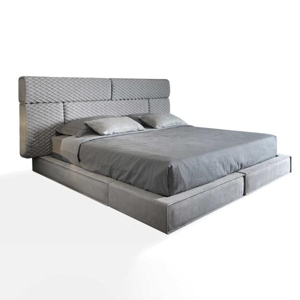 Buy cheap Upholstered Deluxe Double King Size Bed Modern Luxury Bedroom Furniture from wholesalers