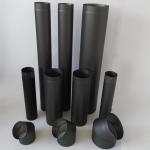Black Painted Stainless Steel Single Wall Stove Pipe Chimney Flue Kits For