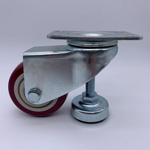 Buy cheap 2.5 Inch Red PU Wheel Caster with Leveling Feet from wholesalers