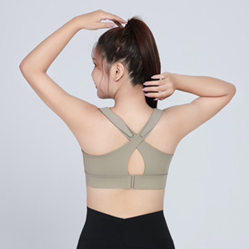 Breathable Plus Size Sports Bra Women Fitness Cross Strap Sweat Wicking