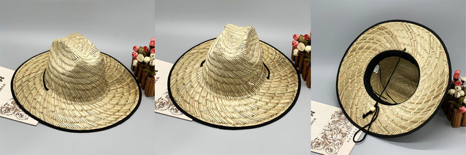 11.5 Cm Brim​ Woven Sun Hats , Outdoor Surfing Lifeguard Straw Hats