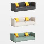 Chinese Style Reception Room Office Sofa Set with Three Leather Sofas and Coffee