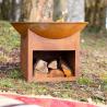 Buy cheap Customized Designed Rustic Garden Firewood Storage Corten Steel Fire Pit Bowl from wholesalers