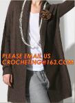 Full Needle Waved Blanket Women's Cardigan, Novelty Stitch Long Sleeve Pointelle