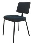 Black Shell Fabric Upholstered Dining Chairs , Steel Tube Modern Dining Chair