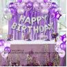 Buy cheap Birthday Party Decoration Balloon Set Purple Balloon Rain Curtain Silver Happy Birthday Balloon Supplies Set from wholesalers