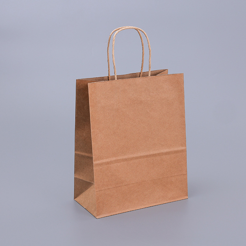 Take Away Food Packaging Kraft Paper Bag with Your Own Logo Custom Recyclable Shopping Bag