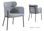 Buy cheap 53cm Flannel Wrought Iron Upholstered Dining Chairs from wholesalers