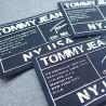 Buy cheap Raised White Logo Taffeta OEKO Custom Neck Labels Silk Printing Silicon from wholesalers