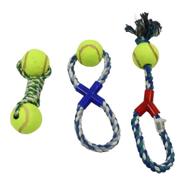 Buy cheap 4 Inch Rope Tennis Ball Dog Toy Diy Chew Durable Pet Toys For Cats Interactive 30x20cm from wholesalers