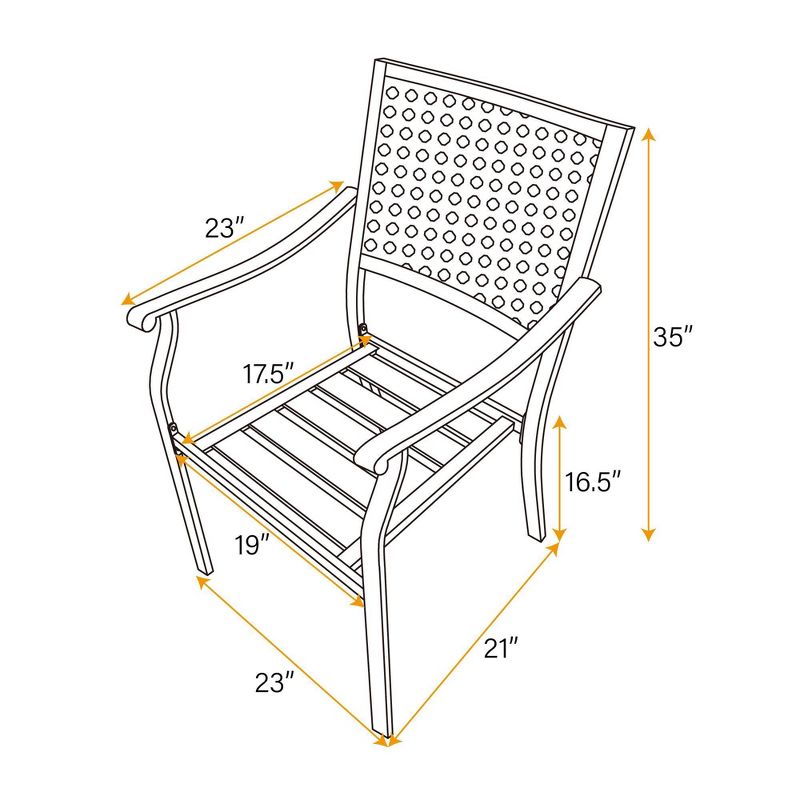 Stylish and Functional AJUNION Garden Set with L64 x W39 x H29 Inch Dining Table Size
