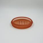 Glass Bathroom Accessories Set Frosted Orange Round Shape Gold Pump Glass Soap