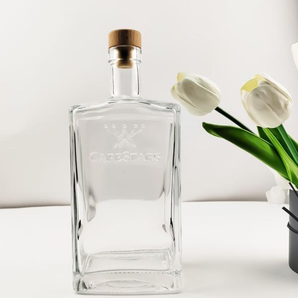 Buy cheap Glass Beverage Bottle 750ml 500ml for Gin Whisky Vodka Brandy Customized Square Shape from wholesalers