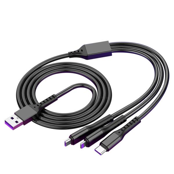 Buy cheap Nylon 4ft Multi USB Charging Cable 3 In 1 Universal Charger Cord from wholesalers