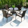 Buy cheap Modern Outdoor Rattan Dining Table And Chairs Set With Woven Rope Chairs Size 50*55*89cm from wholesalers